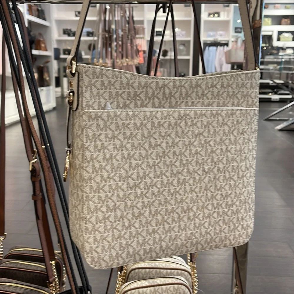 Michael Kors Jet Set Travel Large Messenger Crossbody Bag Light Cream Multi - Picture 5 of 16
